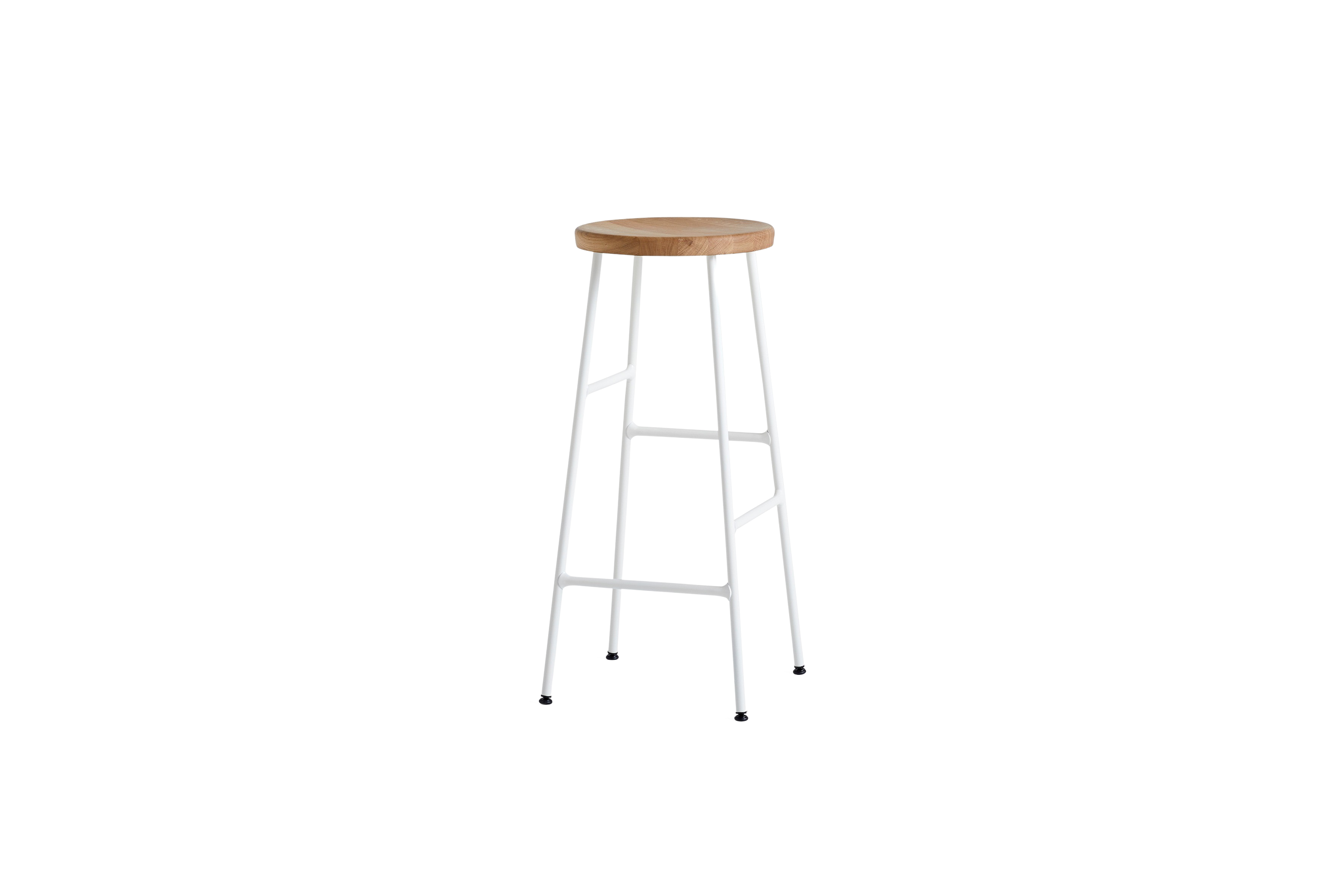 Tabouret de bar Cornet - ch&ecirc;ne huil&eacute; - blanc cr&egrave;me - haut Marron Hay